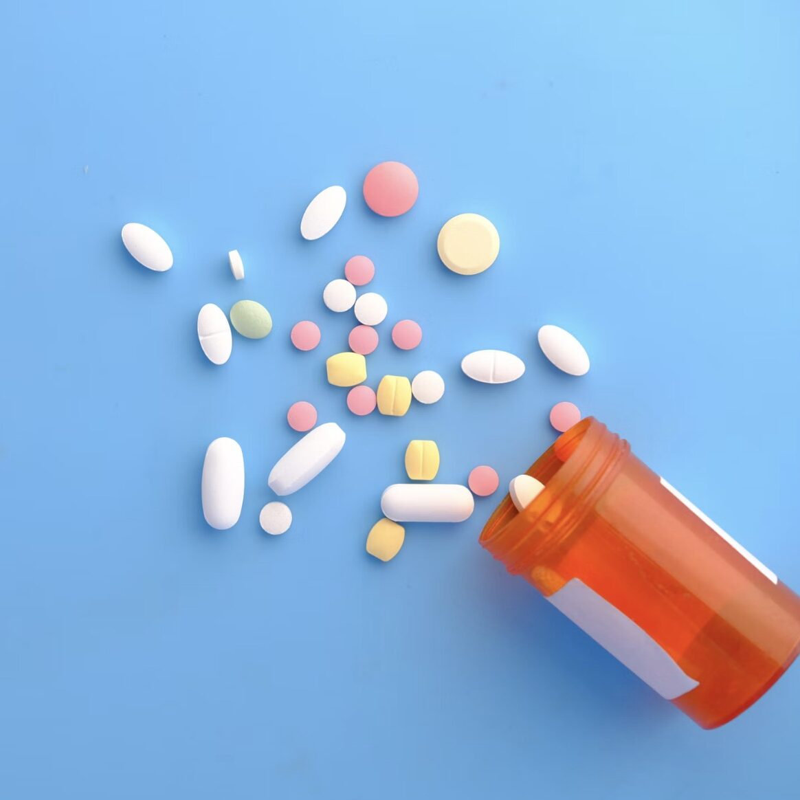 Bottle with medication pills
